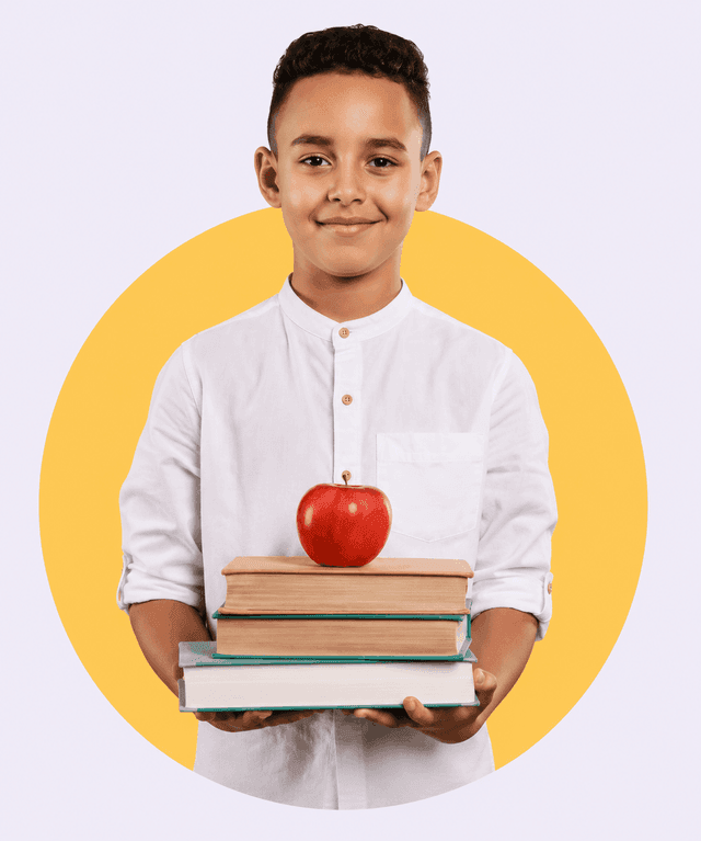 Boy student smiling